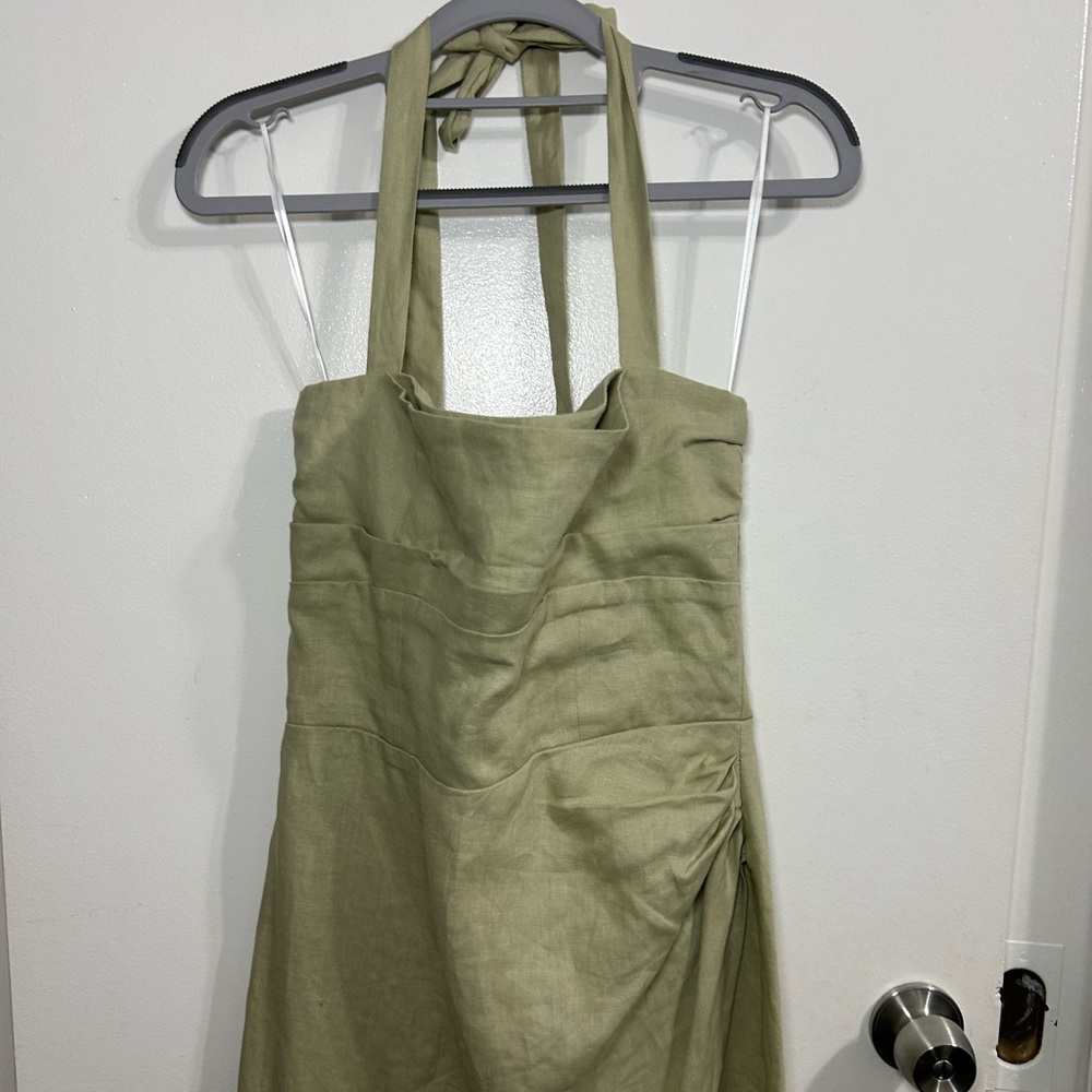 Reformation Solana Green Linen Dress - Picture 9 of 12